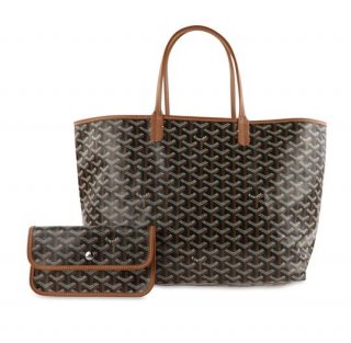 st louis classic pm black coated canvas and leather tote