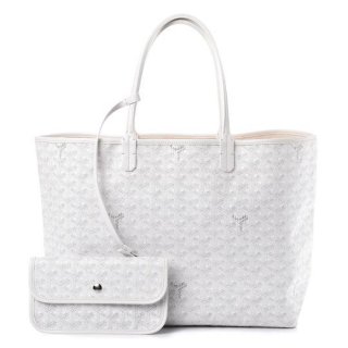 classic chevron st louis pm includes detachable wallet white coated canvas and leather tote