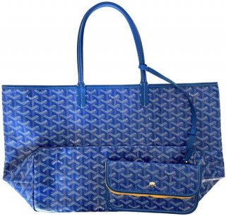 st louis pm blue canvas and leather tote