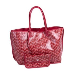 anjou red coated canvas tote