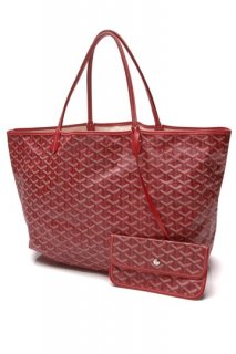bag louis gm red coated canvas tote