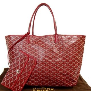 saint louis pm red coated canvas tote