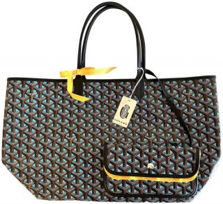 limited edition st louis claire voie pm blue coated canvas and leather tote