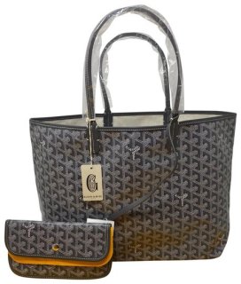 st louis pm gray coated canvas tote