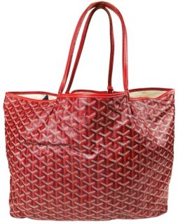 bag xl st louis gm print logo red leather tote