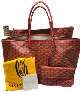 excellent pm special color louis red canvas tote