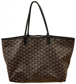 pm st louis black coated canvas tote