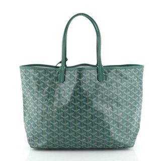 saint louis pm green coated canvas tote