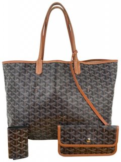 st louis pm brown b189 black coated canvas tote