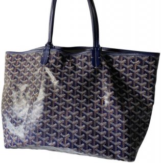 saint louis pm navy coated canvas tote