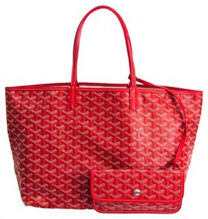 bag saint louis pm women s red color coated canvas leather tote