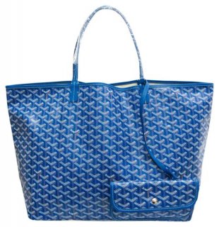bag saint louis gm women s blue coated canvas leather tote