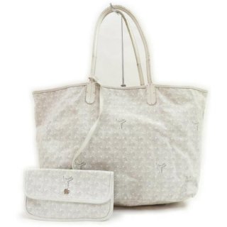 bag chevron st louis with pouch 862208 white coated canvas tote