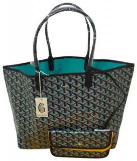 st louis pm black on opaline blue coated canvas tote
