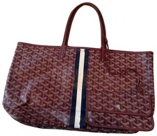 excellent condition stlouis pm burgundy coated canvas tote
