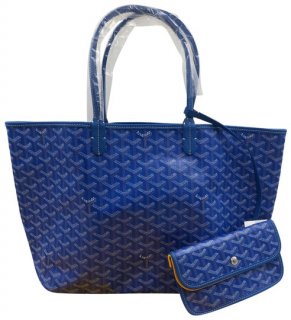 classic saint louis pm blue canvas and leather tote