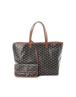 st louis pm brown coated canvas tote