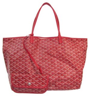 bag saint louis gm women s red color leather coated canvas tote