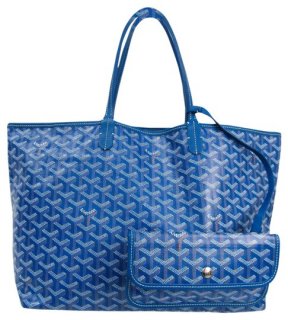 bag saint louis pm women s blue coated canvas leather tote
