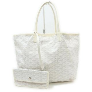 bag chevron st louis with pouch 863067 white coated canvas tote