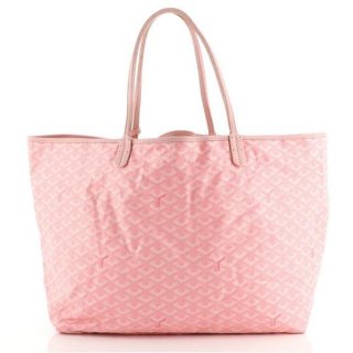 saint louis gm pink canvas coated tote