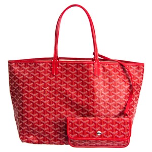 red coated canvas st louis pm bag tote