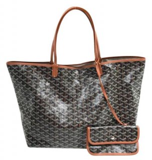 chevron canvas saint st louis gm black hemp and leather tote